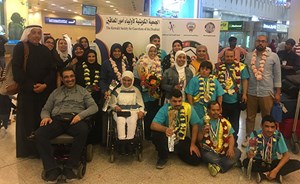استقبال حافل للفريق في مطار الكويت الدولي