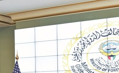 الشيخ صباح الخالد ووزير الخارجية الأميركي ريكس تيلرسون خلال المؤتمر الصحافي