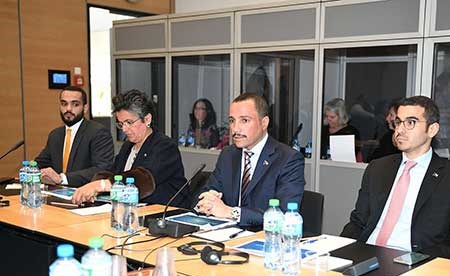 الرئيس الغانم وصفاء الهاشم اثناء جلسة استماع في لجنة حقوق الإنسان للبرلمانيين