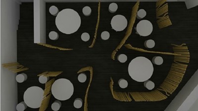 سور من الحبال يحجب الجالسين عراة عن عراة مثلهم، محجوبون بدورهم عن زبائن آخرين
سور من الحبال يحجب الجالسين عراة عن عراة مثلهم، محجوبون بدورهم عن زبائن آخرين