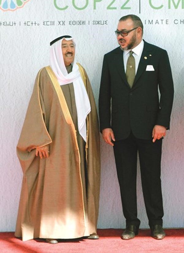 صاحب السمو الأمير الشيخ صباح الأحمد والعاهل المغربي الملك محمد السادس