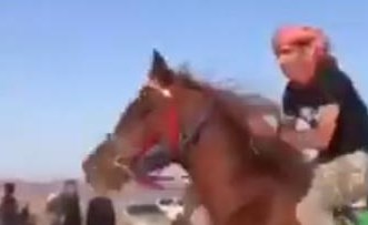 بالفيديو.. إصـابة عنيفة لشخص ارتطم بحصان بعد نزوله لمضمار سباق خيل في السعودية