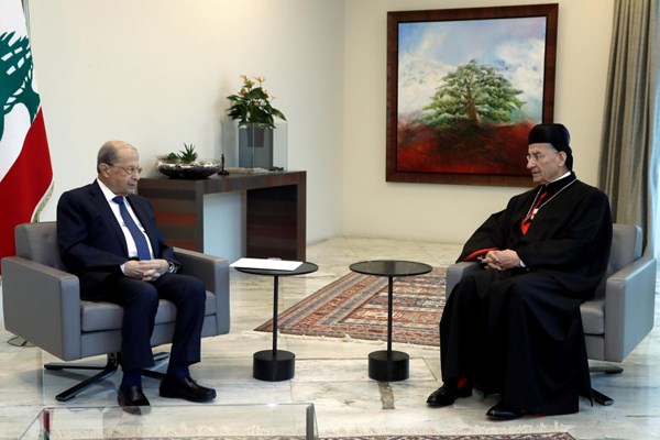 الرئيس العماد ميشال عون مستقبلا البطريرك بشارة الراعي في بعبدا (محمود الطويل)