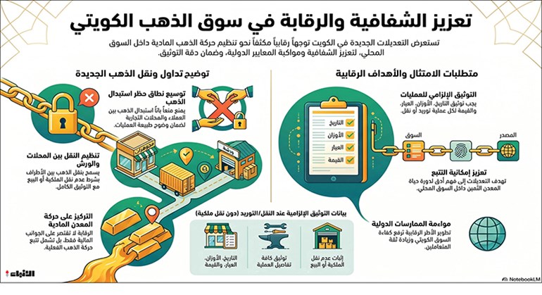 السماح بتوريد ونقل الذهب بين المحلات والورش وتجار الجملة