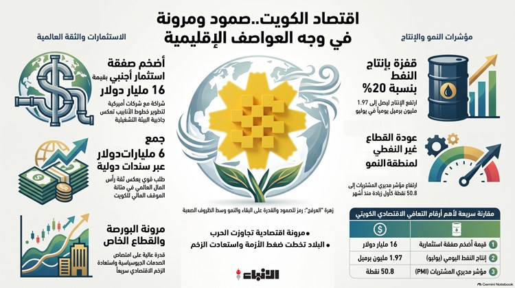 بلومبيرغ الاقتصاد الكويتي مرن وقادر على مواصلة العمل في الحرب